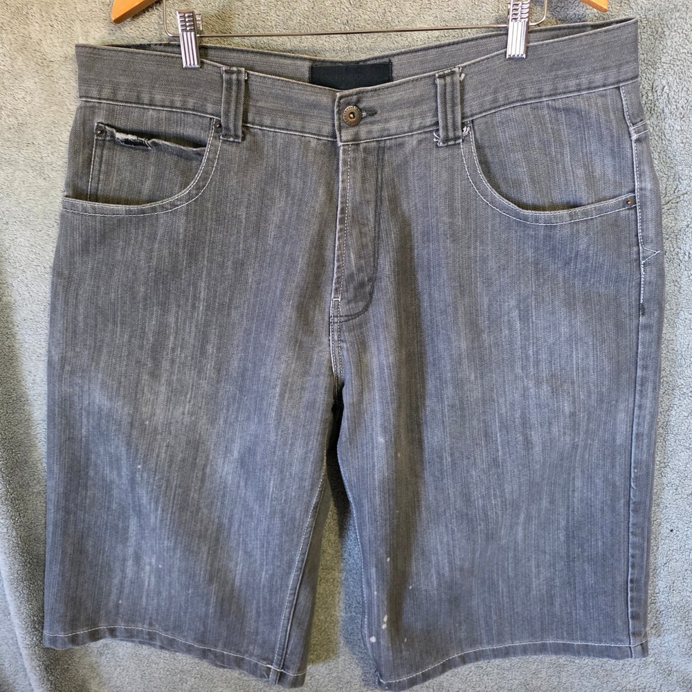 Southpole Mens Gray Denim Shorts Size 42 Relaxed Fit Streetwear Y2K Urban